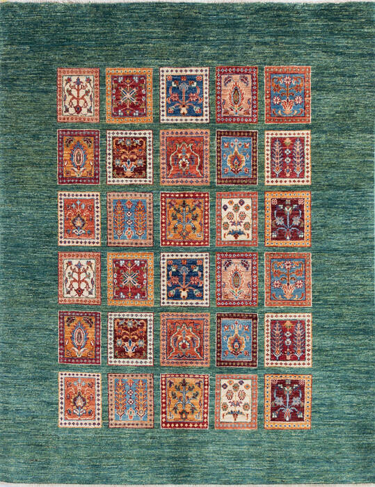 Chobi Green Hand Knotted 410 X 62 Area Rug 700-145736 Image 0