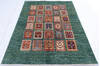 Chobi Green Hand Knotted 410 X 62  Area Rug 700-145736 Thumb 1