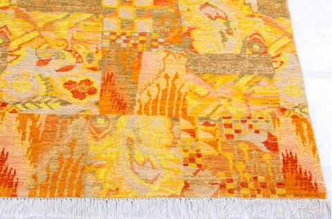 Chobi Yellow Hand Knotted 62 X 86 Area Rug 700-145738 Image 4