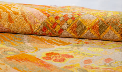 Chobi Yellow Hand Knotted 62 X 86  Area Rug 700-145738 Image 7