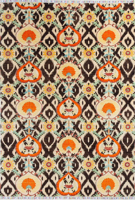 Chobi Yellow Hand Knotted 69 X 97 Area Rug 700-145742 Image 0