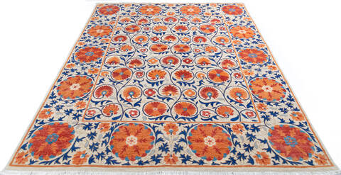 Chobi Beige Hand Knotted 82 X 106 Area Rug 700-145745 Image 1