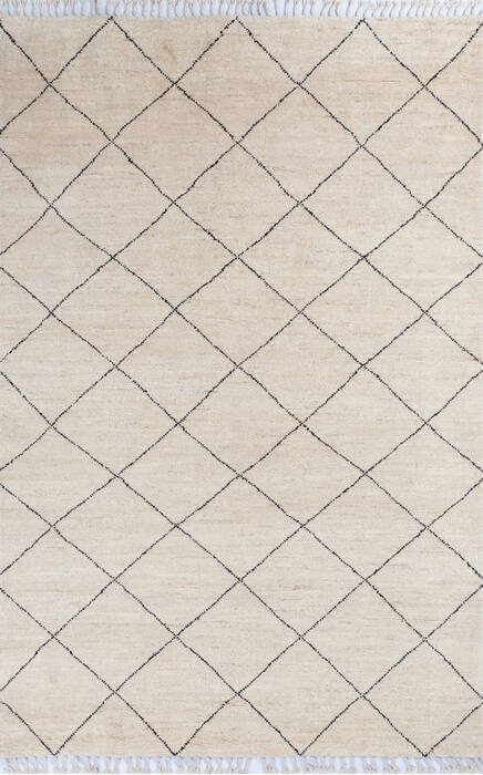 Moroccan White Hand Knotted 55 X 83 Area Rug 700-145758 Image 0