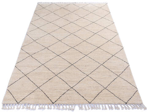 Moroccan White Hand Knotted 56 X 73 Area Rug 700-145760 Image 1