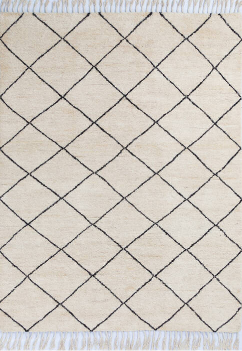 Moroccan White Hand Knotted 56 X 73 Area Rug 700-145760 Image 0