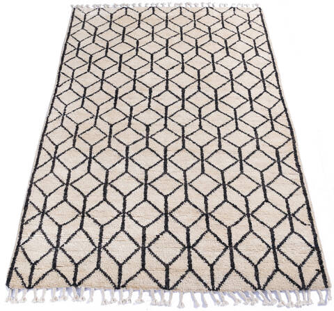 Moroccan White Hand Knotted 41 X 63 Area Rug 700-145761 Image 1