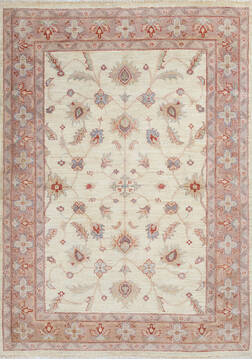 Chobi Red Hand Knotted 4'3" X 5'10"  Area Rug 700-145762
