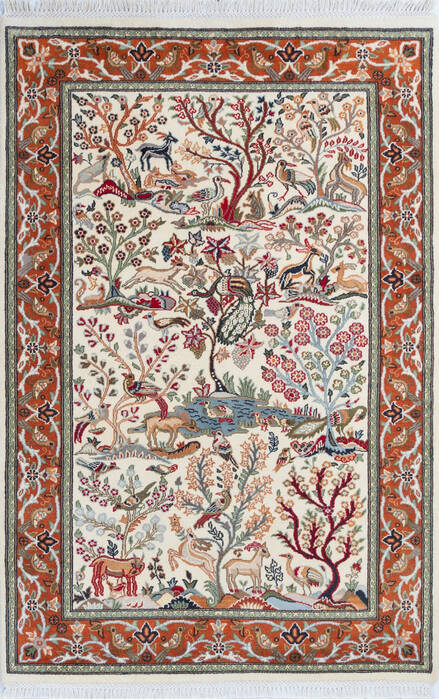 Pak-Persian White Hand Knotted 40 X 62 Area Rug 700-145763 Image 0