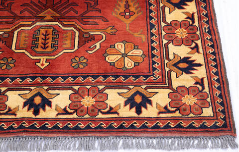 Khan Mohammadi Red Hand Knotted 40 X 61 Area Rug 700-145769 Image 4