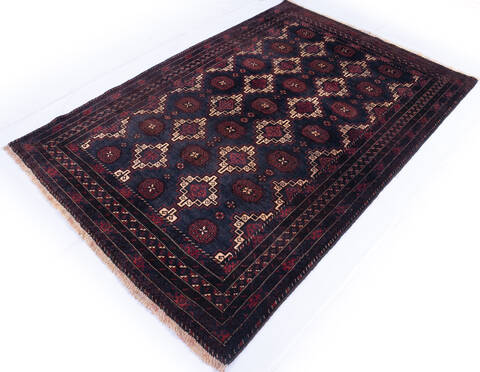 Baluch Blue Hand Knotted 45 X 63 Area Rug 700-145771 Image 2