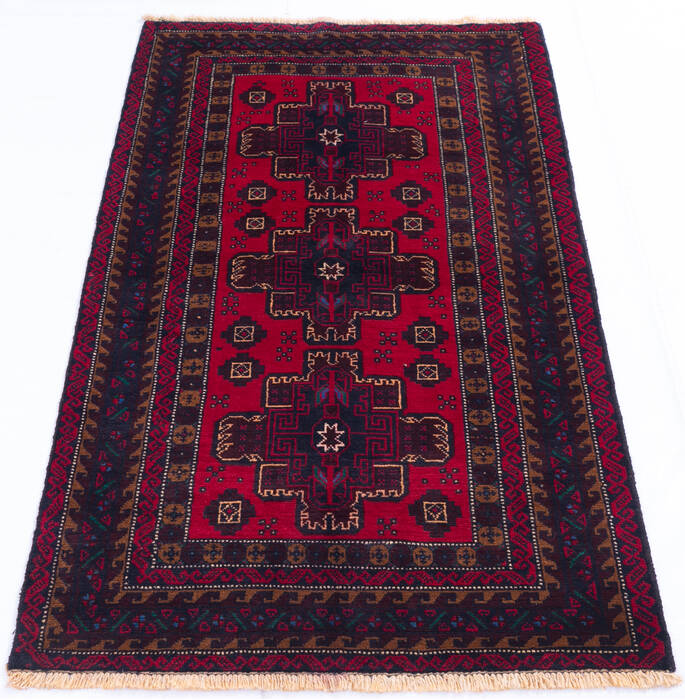 Baluch Red Hand Knotted 36 X 62 Area Rug 700-145773 Image 1