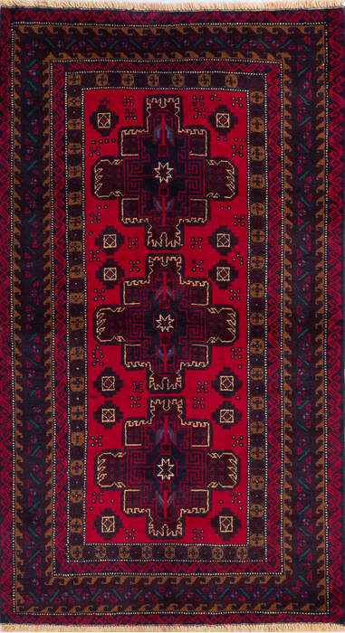 Baluch Red Hand Knotted 36 X 62 Area Rug 700-145773 Image 0