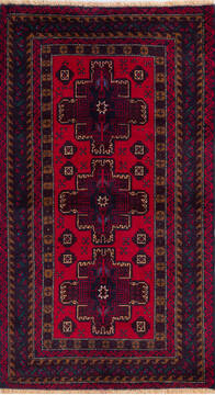 Baluch Red Hand Knotted 3'6" X 6'2"  Area Rug 700-145773