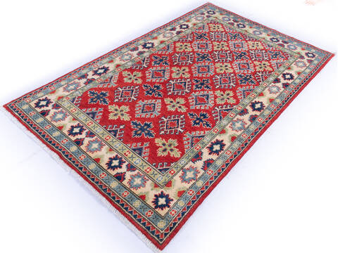 Kazak Red Hand Knotted 40 X 64 Area Rug 700-145783 Image 2