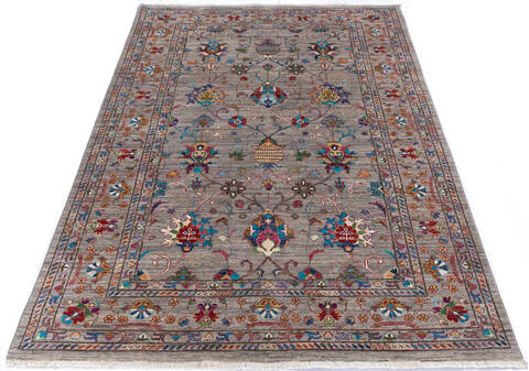 Kazak Grey Hand Knotted 58 X 80 Area Rug 700-145786 Image 1