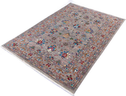 Kazak Grey Hand Knotted 58 X 80 Area Rug 700-145786 Image 2