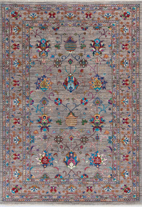 Kazak Grey Hand Knotted 58 X 80 Area Rug 700-145786 Image 0