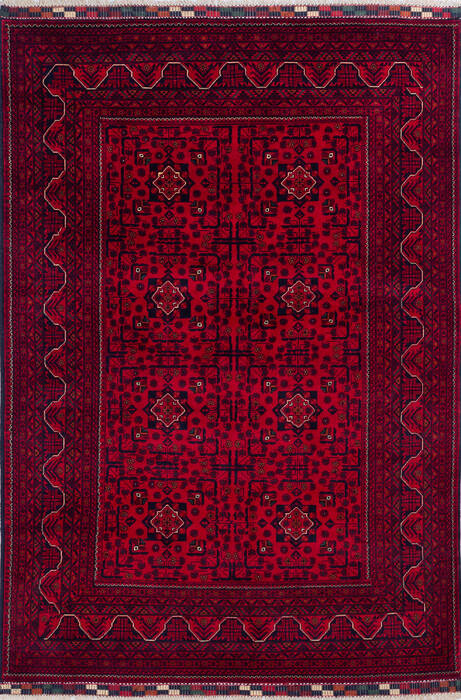 Khan Mohammadi Red Hand Knotted 57 X 80 Area Rug 700-145792 Image 0