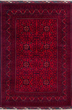 Khan Mohammadi Red Hand Knotted 5'7" X 8'0"  Area Rug 700-145792