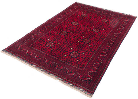 Khan Mohammadi Red Hand Knotted 57 X 77 Area Rug 700-145793 Image 2
