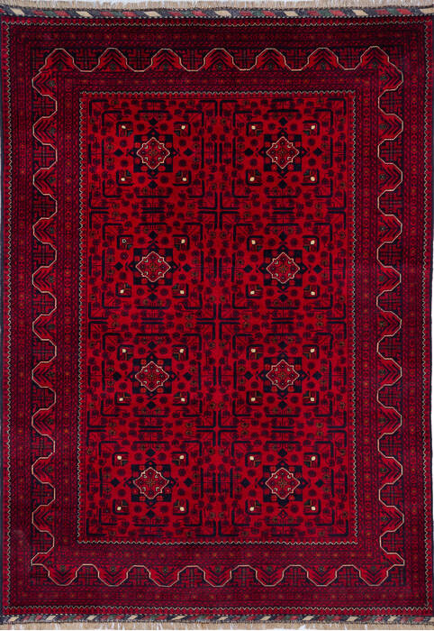 Khan Mohammadi Red Hand Knotted 57 X 77 Area Rug 700-145793 Image 0