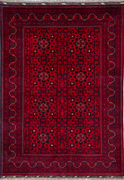 Khan Mohammadi Red Hand Knotted 5'7" X 7'7"  Area Rug 700-145793