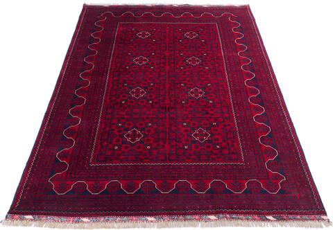 Khan Mohammadi Red Hand Knotted 58 X 79 Area Rug 700-145794 Image 1