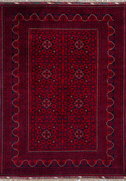 Khan Mohammadi Red Hand Knotted 5'8" X 7'9"  Area Rug 700-145794