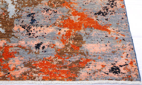 Modern Multicolor Hand Knotted 80 X 103 Area Rug 700-145800 Image 4