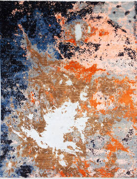 Modern Multicolor Hand Knotted 8'0" X 10'3"  Area Rug 700-145800
