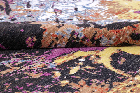 Modern Multicolor Hand Knotted 81 X 103 Area Rug 700-145801 Image 5