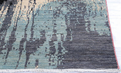 Modern Multicolor Hand Knotted 78 X 106 Area Rug 700-145802 Image 4