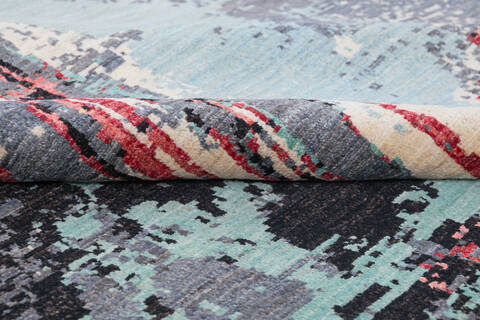 Modern Multicolor Hand Knotted 78 X 106 Area Rug 700-145802 Image 5