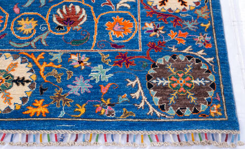 Chobi Blue Hand Knotted 51 X 66 Area Rug 700-145806 Image 4