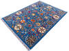 Chobi Blue Hand Knotted 51 X 66  Area Rug 700-145806 Thumb 2