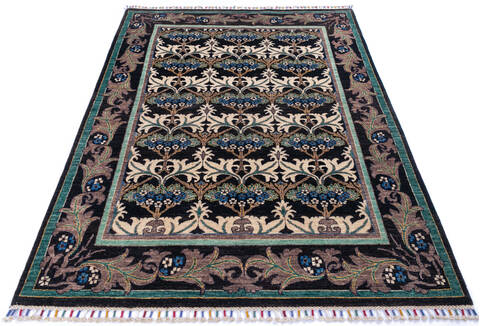 Chobi Black Hand Knotted 410 X 66 Area Rug 700-145807 Image 1