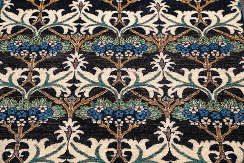 Chobi Black Hand Knotted 410 X 66 Area Rug 700-145807 Image 3