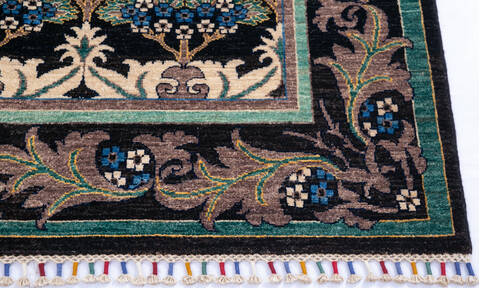 Chobi Black Hand Knotted 410 X 66 Area Rug 700-145807 Image 4