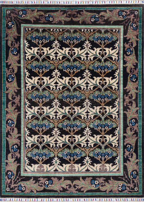 Chobi Black Hand Knotted 410 X 66 Area Rug 700-145807 Image 0