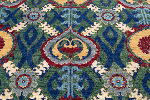 Chobi Green Hand Knotted 50 X 66 Area Rug 700-145809 Image 3