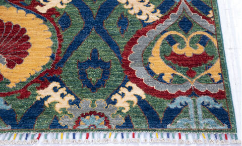 Chobi Green Hand Knotted 50 X 66 Area Rug 700-145809 Image 4