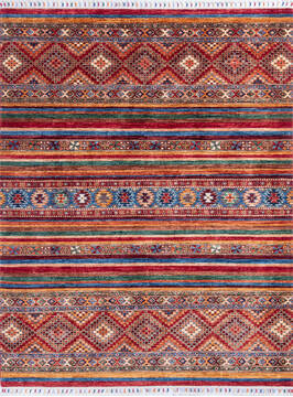 Chobi Red Hand Knotted 5'0" X 6'7"  Area Rug 700-145811