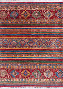 Chobi Red Hand Knotted 5'0" X 6'7"  Area Rug 700-145812