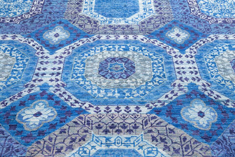 Chobi Blue Hand Knotted 80 X 100 Area Rug 700-145815 Image 3
