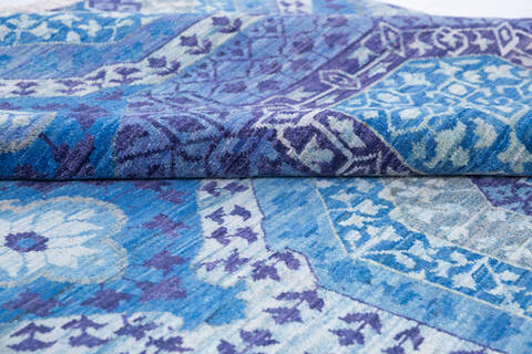 Chobi Blue Hand Knotted 80 X 100 Area Rug 700-145815 Image 5