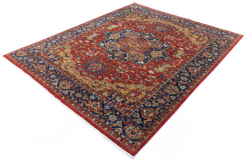 Chobi Red Hand Knotted 82 X 100 Area Rug 700-145816 Image 2
