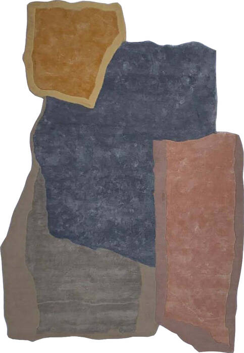 Modern Multicolor Free Form Hand Tufted 50 X 80  Area Rug 902-145825 Image 0