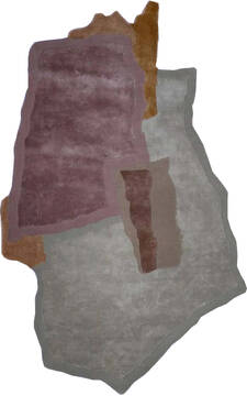 Modern Multicolor Free Form Hand Tufted 4'0" X 6'0"  Area Rug 902-145830