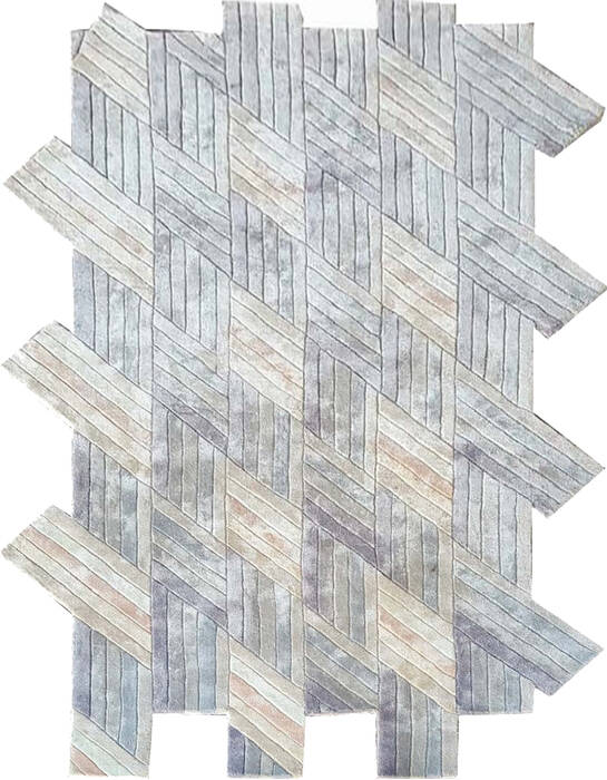 Modern Multicolor Free Form Hand Tufted 50 X 80  Area Rug 902-145843 Image 0