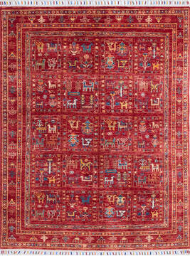 Chobi Red Hand Knotted 4'8" X 6'1"  Area Rug 700-145863